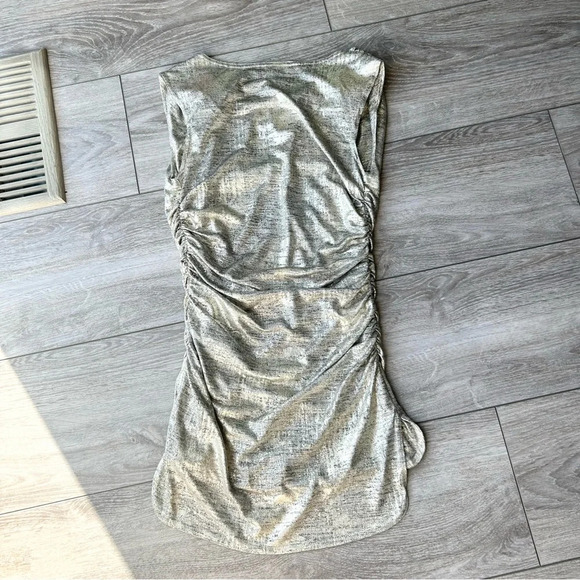 Joseph Ribkoff Light Gold Sleeveless Tunic with Ruching Style Made in Canada - Picture 13 of 15